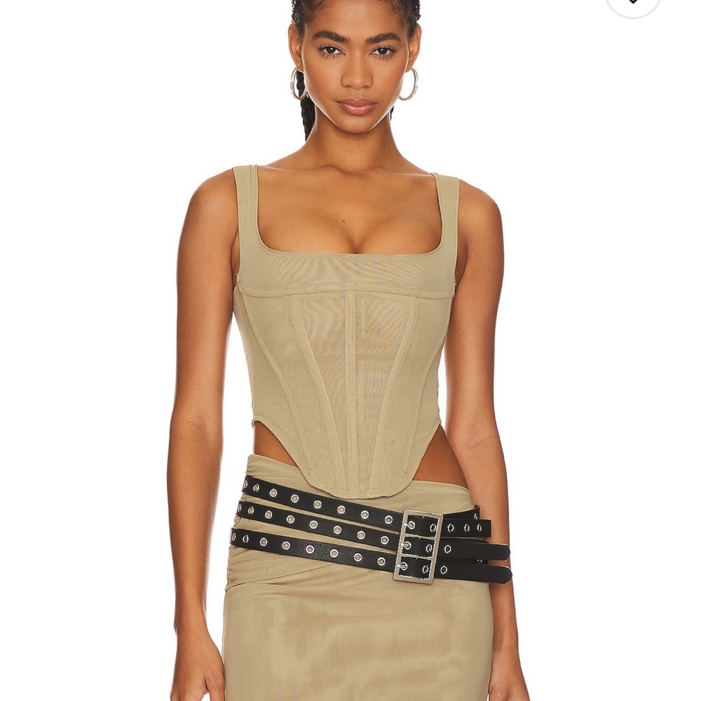 Miaou Campbell Corset in Silver Sage